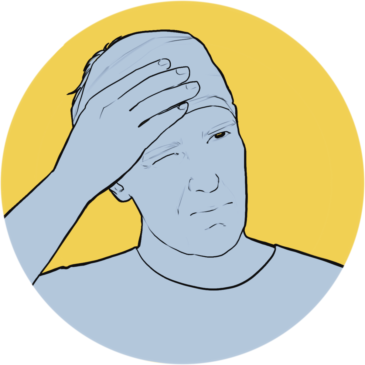 icon of a person with an injured head.
