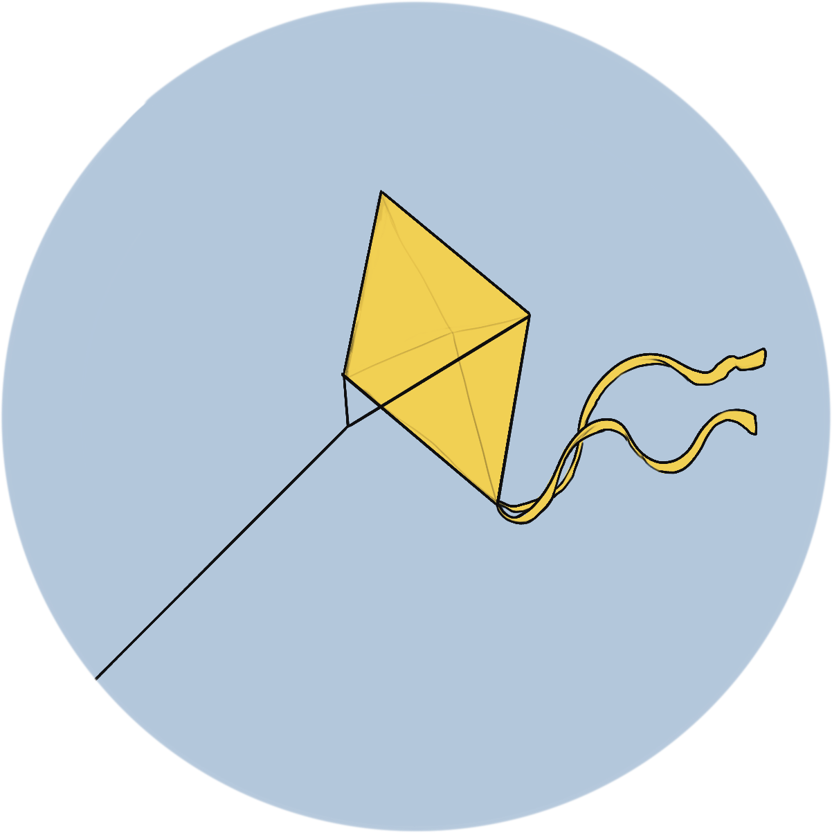 icon of kite blowing in the wind.