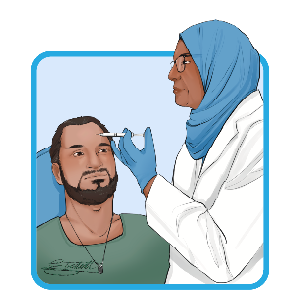Image of a doctor injecting Botox into a patient's face.